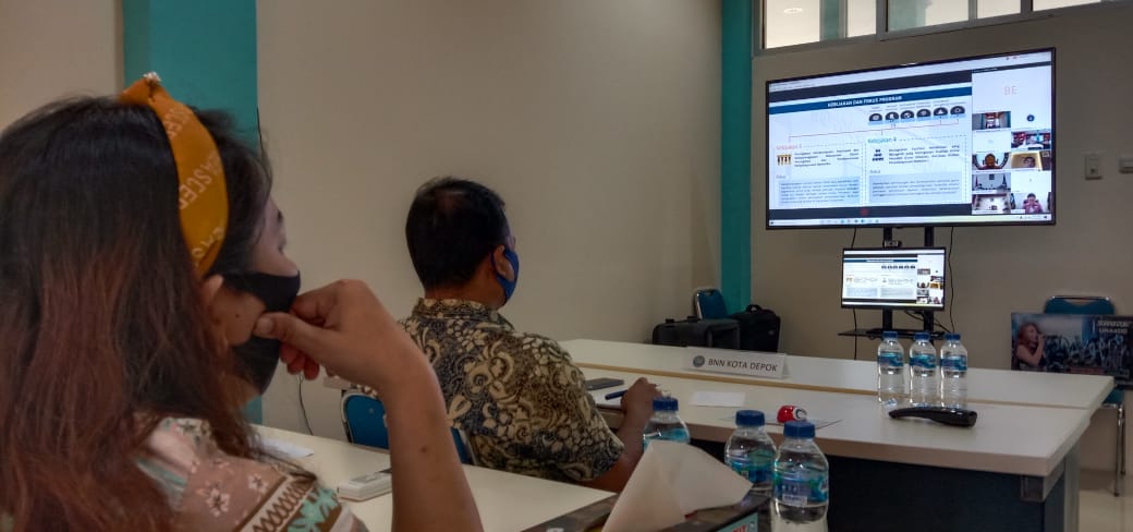 BNN Kota Depok Menghadiri MUSREN BNN 2020 Secara Virtual